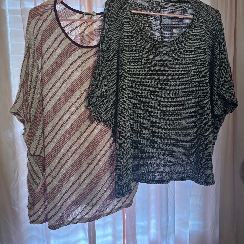 2 Blumin Lightweight Knit dolmen sleeve Tops
